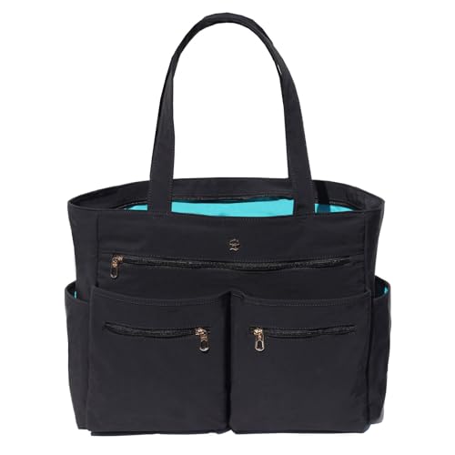 Weekender Bag Carry On Bag Overnight Tote Travel Duffle with 13 Pockets for Travel,Work，Gym,Beach,Teacher,Nurse - color: BLACK