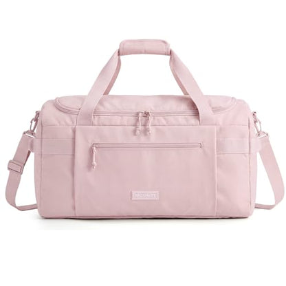 BAGSMART Travel Duffel Bags with Dividers, 32L Gym Duffle Bag with Laptop Compartment, Carry On Weekender Overnight Bag, Shoe Bag, PVC Wet Pocket, Pink - color: Pink
