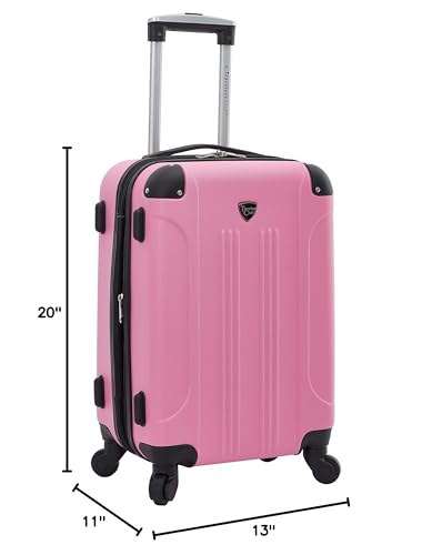 Travelers Club Chicago Hardside Expandable Spinner Luggages, Hot Pink, 20" Carry-On, HS-20720-EX-690N - color: Hot Pink, size: 22" Carry-On