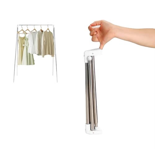 Ligtchser Portable Travel Garment Rack,Folding Clothes Rack for Dance,Travel,Camping, Drying,RV, Indoor,Outdoor. A Collapsible Mini Clothing Rack - color: Matte white