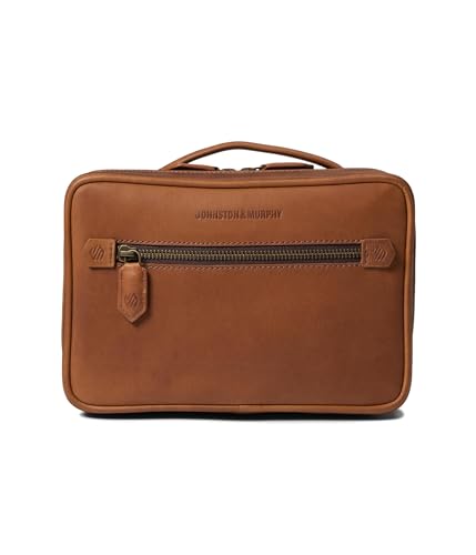 Johnston & Murphy Unisex Rhodes Travel Kit Tan Full Grain One Size