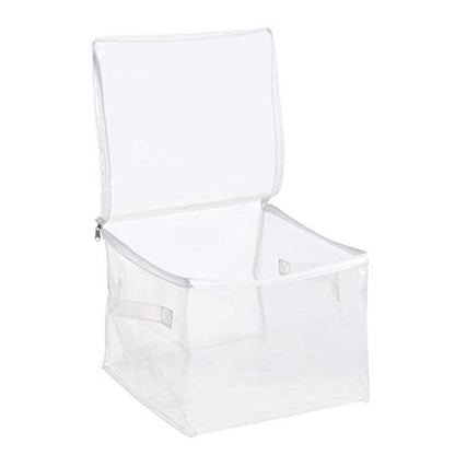 Amazon Basics Clear Zippered Storage Bags for Closet Organization, Stackable Clothing and Linen Storage Containers, 6-Pack - size: 6-Pack