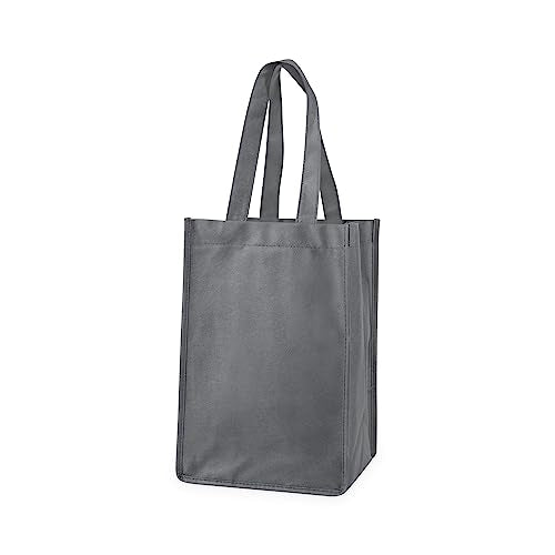 True Wine Tote Bag, 4 Bottle Wine Carrier, Wine Carrier Tote Bag with Dividers, Reusable Wine Bags, Wine Bottle Carrier Tote - color: Gray