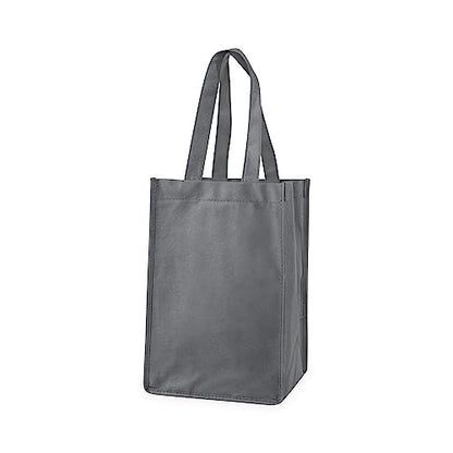 True Wine Tote Bag, 4 Bottle Wine Carrier, Wine Carrier Tote Bag with Dividers, Reusable Wine Bags, Wine Bottle Carrier Tote - color: Gray