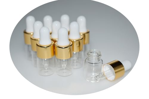 Small Dropper Bottle, 10pcs 2ml Mini Sample Dropper Bottles Mini Makeup Containers for Travel Liquids Tiny Glass - size: 2ml