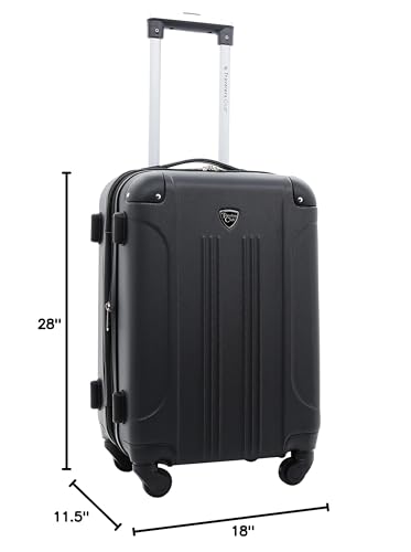 Travelers Club Chicago Hardside Expandable Spinner Luggage, Black, 5 Piece Set - color: Black, size: 5 Piece Set