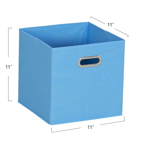Household Essentials 6 ct Open Fabric Cube Storage Bins, Carolina Blue - color: Carolina Blue, size: 11” L x 11” W x 11” H