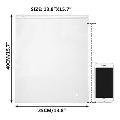 Large Ziplock Bags for Storage, 100pcs 14x16 inch Thick Bikini Bags T Shirt Bags Swimsuit Bags Plastic Zip Bags, Plastic Mailing Bags Poly Bags for Shipping Bags for Clothes, with Vent Holes - size: 14x16"