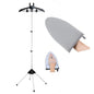 Clothes Steamer Stand Hanger with Steamer Ironing Glove for Steaming Clothes, Handheld Garment Steamer Rack with Grey Mini Handhelded Ironing Pad Board - color: Silver Glove+ Black Rack