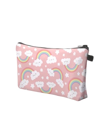 Cute Travel Makeup Bag Cosmetic Bag Small Pouch Gift for Women (Cloud Rainbow) - color: Cloud Rainbow