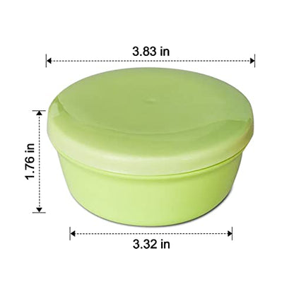 2 Pack Portable Round Soap Dishes, Plastic Soap Container with Lid Leak-Proof Drain Soap Box Holder Soap Container for Home Traveling Outdoor Hiking Camping Gym (Green + Pink) - color: Green+pink