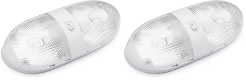 Lumitronics RV Double Ceiling Dome Light, Interior Lighting for Camper Trailer - On/Off Switch, Removable Lenses (Pack of 2) - size: Double (Pack of 2)