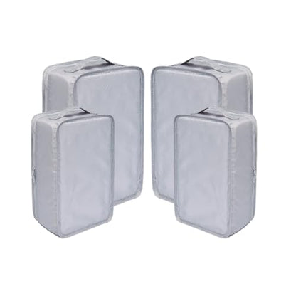 Travel Shoe Bags, Foldable Waterproof Shoe Pouches Organizer-Double Layer (2+2 Grey Shoebags) - color: Grey, size: 2+2 Packs