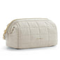 BAGSMART Makeup Bag Cosmetic Bag Wide Open, Beige, M, Wide-open Travel Makeup Bag With Puffy Padded and Rectangular Quilted - color: 08-Cream Beige
