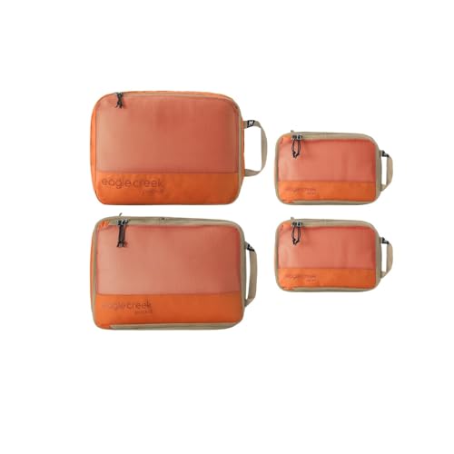 Eagle Creek Pack-It Reveal Carry-On Set - Compression Cube S (2x) & M (1x) & Clean/Dirty Cube M - Angled Zipper Stackable Carry-On Packing Tubes - Travel Essentials - Mandarin - color: Mandarin