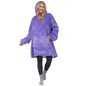 Catalonia Oversized Blanket Hoodie Sweatshirt, Wearable Sherpa Blanket Pullover, Gift for Her - color: Purple