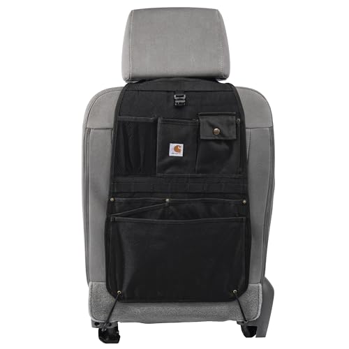 Carhartt Universal Nylon Duck Automotive Seat Back Organizer, Organization for Work and Kids, Black - color: Black, size: One Size