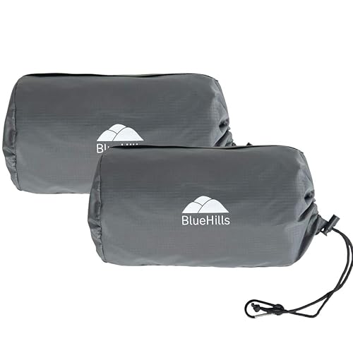 BlueHills Ultra Compact Travel Blanket 2 Pack Large Soft Cozy Portable Blanket Sheet with Carry Case and for Flight Airplane Car Layover Camping Hotel Grey C202-2PK-Gray - color: C202-2pk-gray