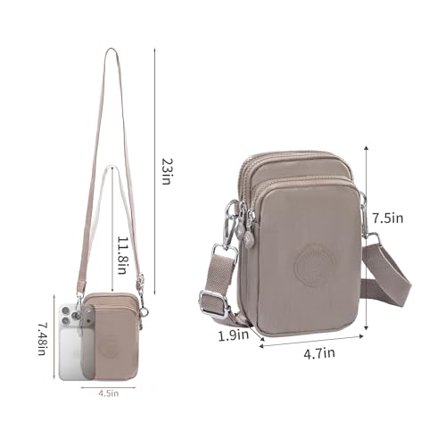 Small Crossbody Bags for Women Cell Phone Cross body Purses with Adjustable Strap & Headphone Jack, Shoulder Bag - color: Grey