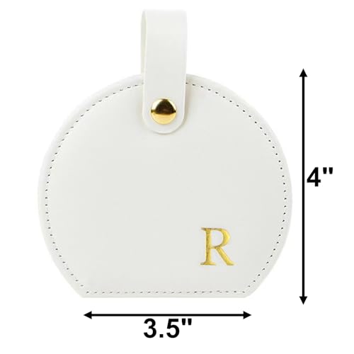 Travel Jewelry Case,Personalized Jewelry Box,Elegant Half-Moon Design with Personalized Golden Initial Case,Personalized Gifts for Women,Jewelry organizer;Personalized Gifts for Women or Friends(R) - style: R