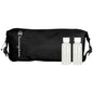 CHAMPION - Hanging Toiletry Bag - Travel Sized Polyester Bag Water-Resistant, Cosmetics Organizer Bag with Two Compliant Bottles - Lightweight Portable Zipped Bag for Unisex – True Black 10"x3.9"x3.9" - style: True Black