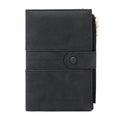 Mudono Passport and Card Holder for Women RFID Blocking Card Case Slim Travel Wallet Change Purse with Vaccine Card Slot - color: Black