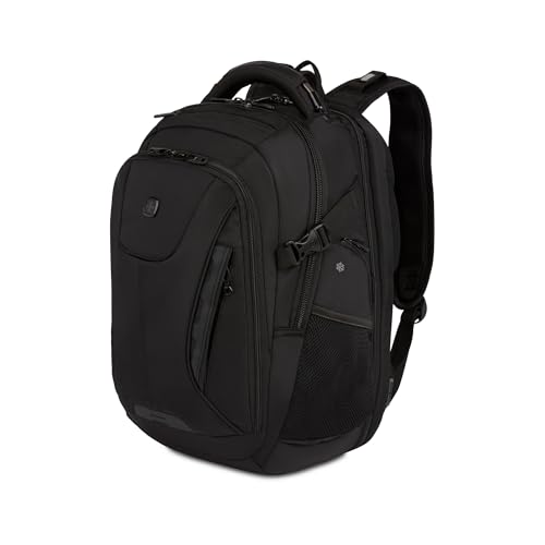 SwissGear Travel Tech Elite Laptop Backpack – Fits Laptops up to 16” – ScanSmart TSA-Friendly Backpack with USB Port, Shoe Compartment & Organizer Pockets – Black - color: Black, style: Travel Tech Elite