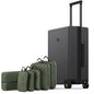 LEVEL8 Carry on Luggage Airline Approved, Small Carry on Suitcases with Wheels, Lightweight Hardside Textured Luggage for Travel, Tsa Approved, 20-Inch, Dark Grey - color: Grey, size: Carry-On 20 Inch + 6PC