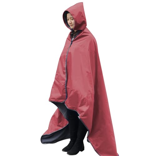 DUKUSEEK Camping Blankets for Cold Weather, Waterproof Blankets for Adult, Large (79x56), Portable, Wearable, Warm for Outdoor Camping, Picnic, Stadium, Sports, Beach, Concerts, Car, Dogs, Travel… - color: Wine Red