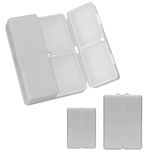 FYY 2 Pcs Daily Pill Organizer, 7 Compartments Portable Pill Case Travel Pill Organizer,[Folding Design] Pill Box for Purse Pocket to Hold Vitamins,Cod Liver Oil,Supplements and Medication-Grey - color: Grey, size: Large (1 Piece), Small (1 Piece)