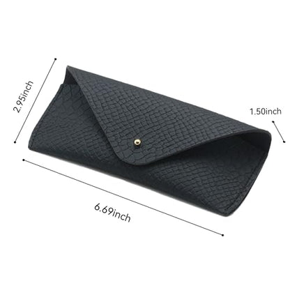 Portable Leather Glasses Case Anti-pressure Glasses Bag Coin Purse Storage Bag Suitable for Men and Women - color: Snake Print White