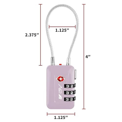TSA Accepted Luggage Travel Lock, Set-Your-Own Combination Lock for School Gym Locker, Luggage Suitcase Baggage Locks, Filing Cabinets, Toolbox, Case (Purple, 2 Pack) - color: Purple, size: 2 Pack