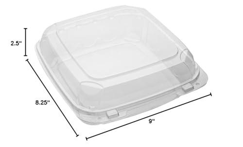 Restaurantware Thermo Tek 45.7 Ounce Clamshell Containers 100 Anti-Fog To Go Food Containers - Freezable Rectangle Clear Plastic Food Packaging Containers Disposable - size: 46 oz
