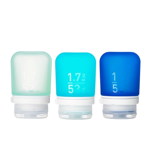 humangear GoToob+ Bottles - Silicone Leak-Proof Travel Tubes for Toiletries, Camping & TSA Carry-On (3-Pack), Small (1.7 fl oz; 53ml), Mint/Aqua/Teal - color: Mint/Aqua/Teal, size: 1.7 Ounces