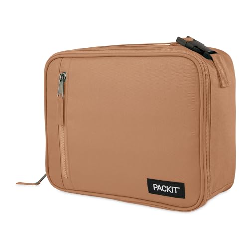PackIt(R) Freezable Classic Lunch Box, Almond, Built with EcoFreeze(R) Technology, Collapsible, Reusable, Zip Closure With Zip Front Pocket and Buckle Handle, Designed for Fresh Lunch On the Go - color: Almond