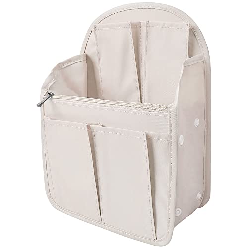 Vercord Backpack Organizer Insert Liner Hanging Travel Bag in Bag with Many Pockets - color: Beige, size: Medium