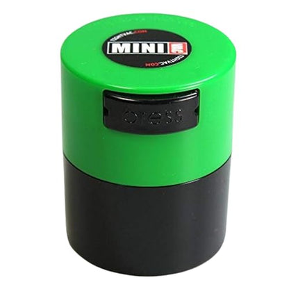 Minivac - 10g to 30 grams Airtight Multi-Use Vacuum Seal Portable Storage Container for Dry Goods, Food, and Herbs - Green Cap & Black Body