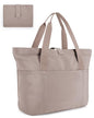 BAGSMART Tote Bag for Women, Foldable Tote Bag With Zipper Travel Shoulder Bag Handbag for Work - color: Grayish Brown-16.5''l X 6''wx 14''h