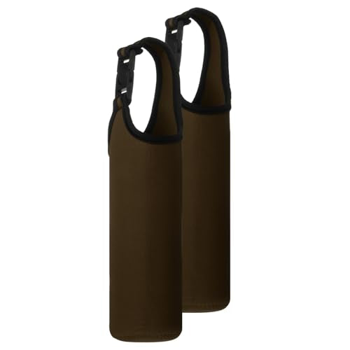 uxcell 2pcs Neoprene Carrier Water Bottle Sleeve, 15.5-20oz Insulated Water Glass Bottle Carrier Bag Collapsible Drink Bottle Sleeve Cover Holder with Handle, Coffee - color: Coffee