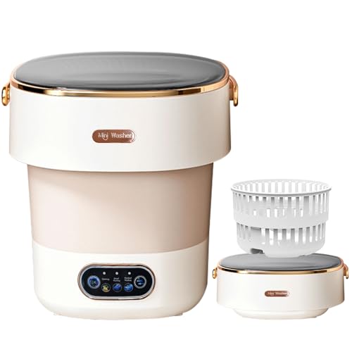 Portable Washing Machine,Mini Washer -20L Upgraded With Spin Basket,Small Clothes Folding Washing Machine Of Underwear, Baby And Small Clothes,Suitable For Home Apartments Dormitories, Hotels Beige - color: Beige