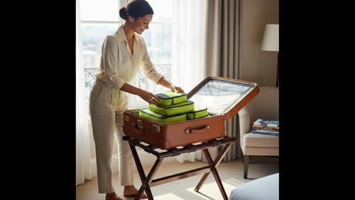 GOX Ultra Light 5 piece Packing Cubes Travel Luggage Organizer 1 Large 2 Medium 2 Small - color: Green