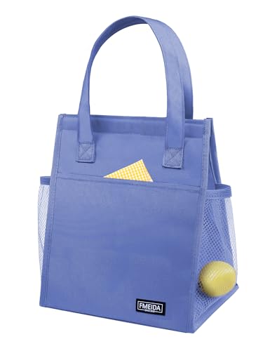 Fmeida Insulated Lunch Bag Women, 6.75L Small Lunch Bags with Multiple Pockets, Reusable Thermal Cooler Tote for Work, Office, Picnic, Travel | Hook and Loop Closure, Purple - color: Purple, size: S | 6.75L | Hook & Loop