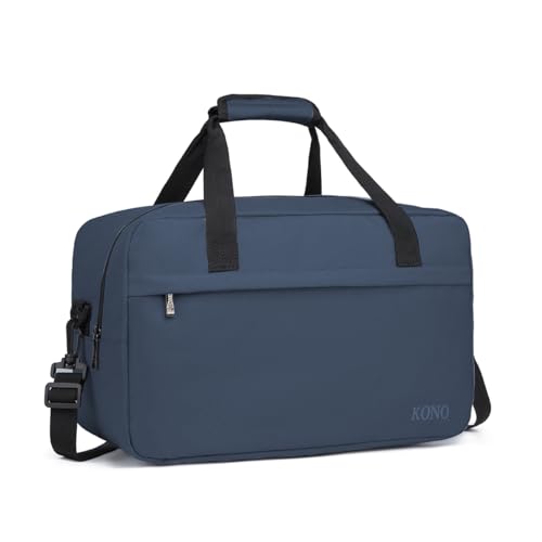 Kono Travel Duffel 20L Under Seat Carry-On Sports Tote Gym Weekender Overnight Bag - 15.75"x9.84"x7.87" Navy - color: Navy, size: M(15.75in x 9.84in x 7.87in)-20L