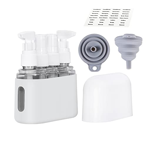 Bpluma Travel Bottles, Leak Proof Containers For Toiletries TSA Approved Airplane Accessories Kits For Liquid With Labels - color: Pack of 4 - Gray