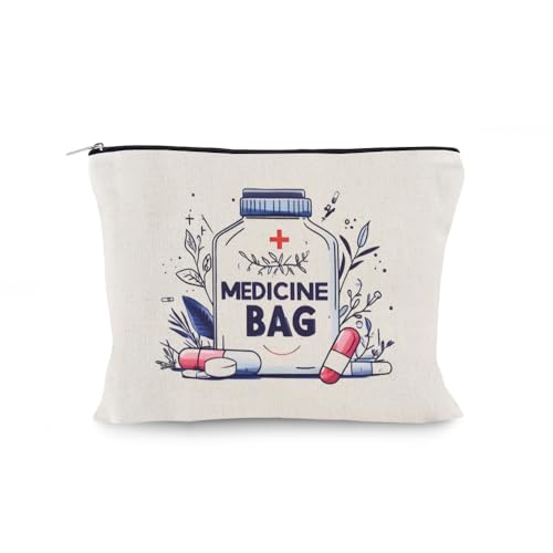 YangQian Medicine Bag Pouch for Women Nurse Practitioner Doctor Patient Medicine Gift Bag with Zipper Pouch for Pill Organizer Bags for Travel Purse Canvas Bags - color: Medicine Bag Style2