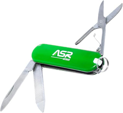 ASR Outdoor Mini EDC Small Pocket Knife Multi Tool - LOGO (Green) - color: Green