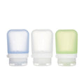 humangear GoToob+ Bottles - Silicone Leak-Proof Travel Tubes for Toiletries, Camping & TSA Carry-On (3-Pack), Small (1.7 fl oz; 53ml), Clear/Green/Blue - color: Clear/Green/Blue, size: 1.7 Ounces