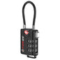TSA Approved Cable Luggage Locks, Re-settable Combination with Alloy Body, Black 1 Lock. - color: Black Single Pack
