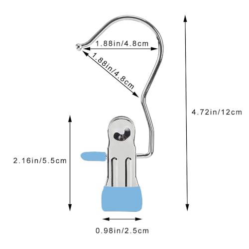 Hangers Clips,Stainless Multi Function Clip Hooks,Laundry Hanging Hooks Clips,Closet Hangers,Boot Clips， Hats Clips,Socks Clips,Pants Clips, Bras Clips (30, Blue) - color: Blue