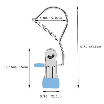 Hangers Clips,Stainless Multi Function Clip Hooks,Laundry Hanging Hooks Clips,Closet Hangers,Boot Clips， Hats Clips,Socks Clips,Pants Clips, Bras Clips (30, Blue) - color: Blue